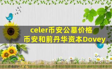 celer币安公墓价格 币安和前丹华资本Dovey